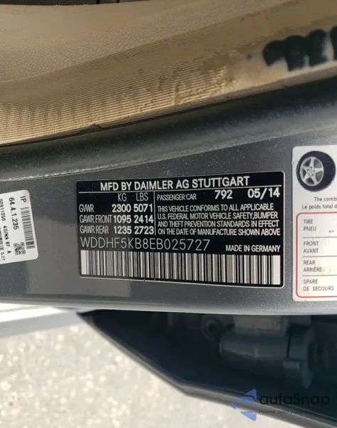 2014 Mercedes-Benz E 350 z USA, uszkodzony, nr VIN WDDHF5KB8EB025727